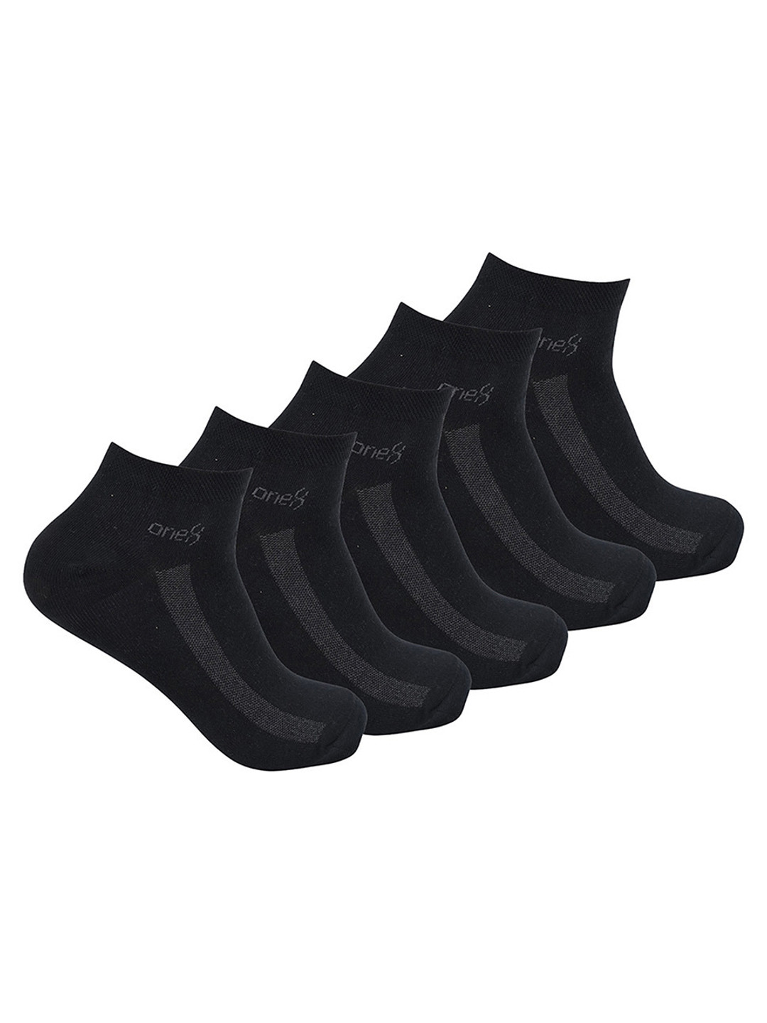 

One8 Men Pack Of 5 Antimicrobial Ankle Length Socks, Black