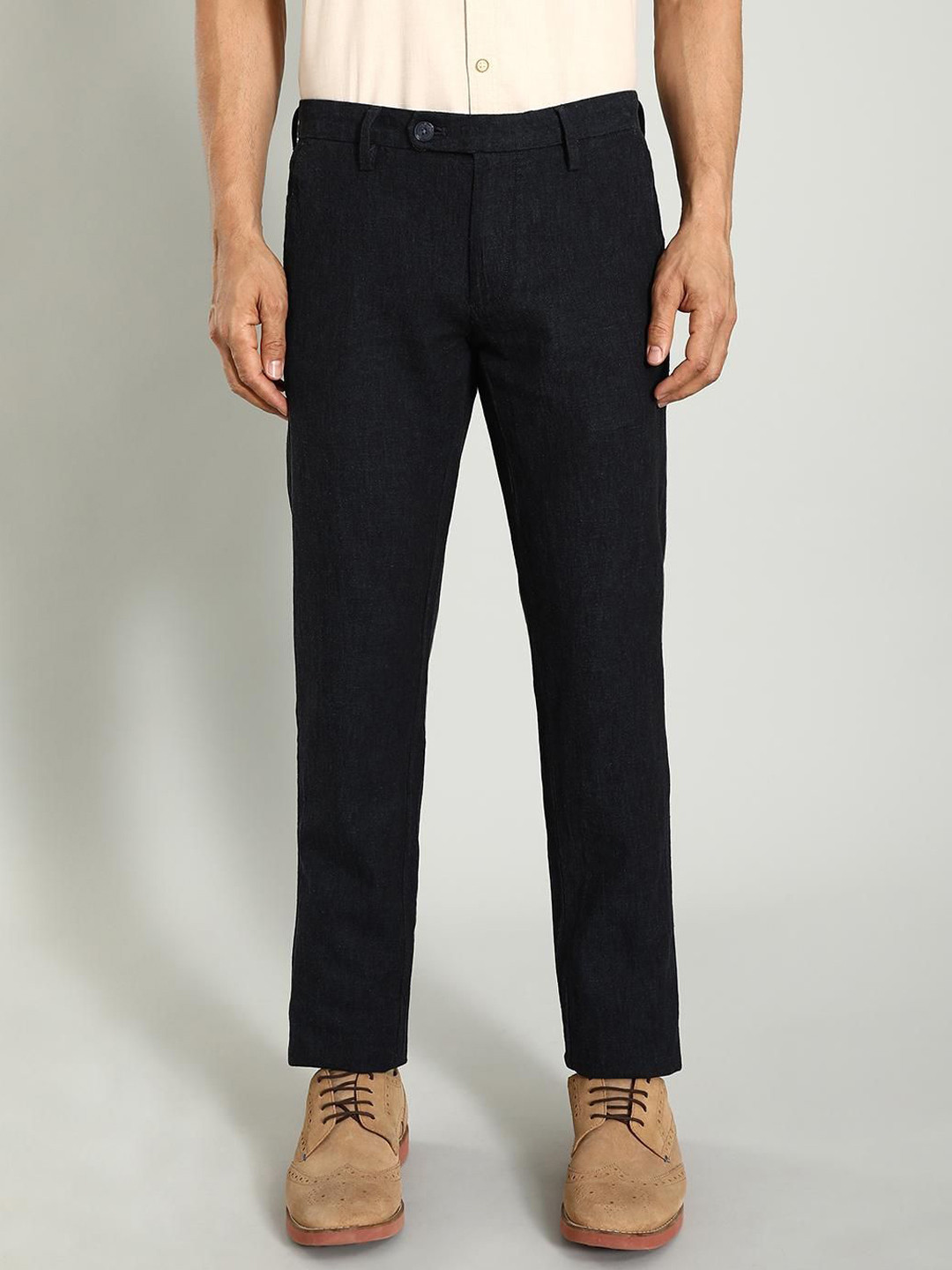 

Indian Terrain Men Brooklyn Slim Fit Trousers, Blue