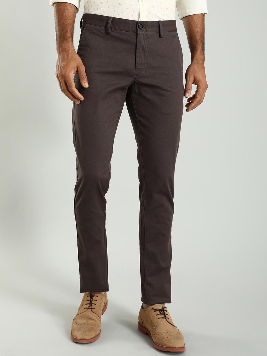 

Indian Terrain Men Brooklyn Slim Fit Cotton Chinos, Brown