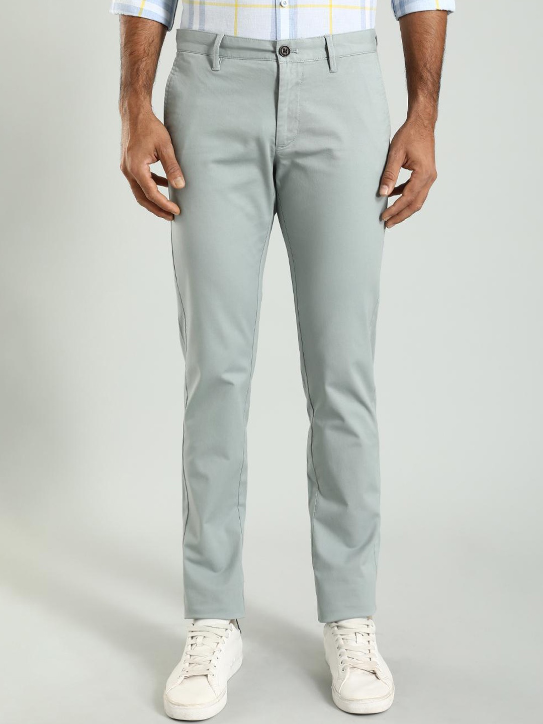 

Indian Terrain Men Brooklyn Slim Fit Cotton Chinos, Blue
