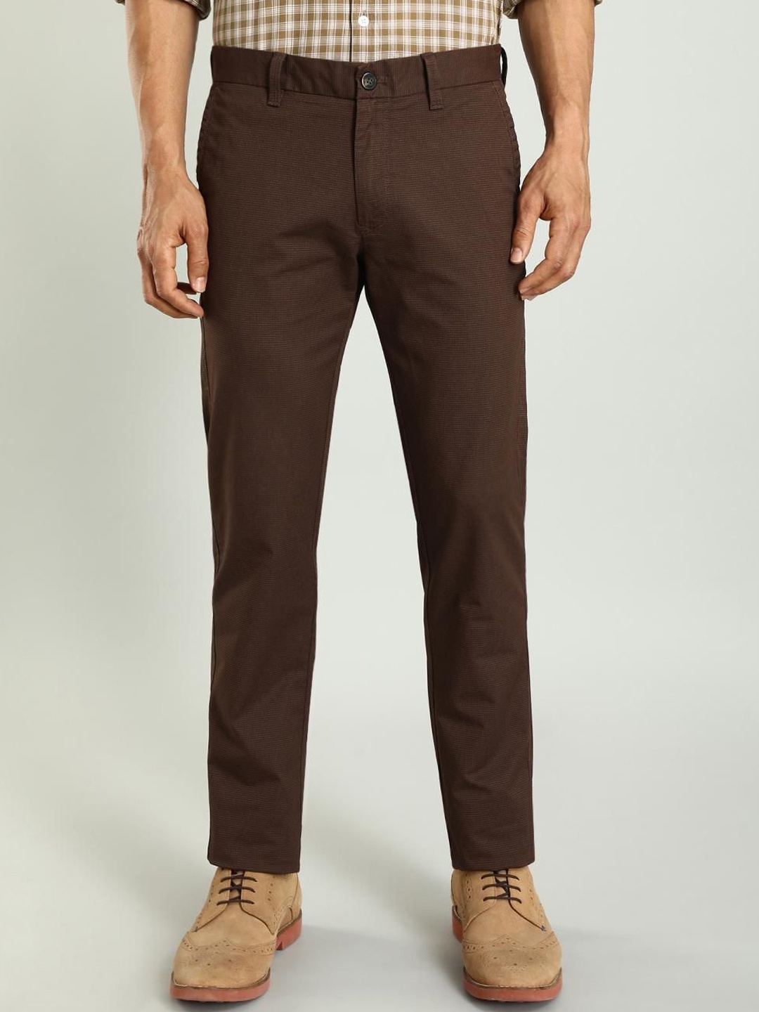 

Indian Terrain Men Brooklyn Slim Fit Chinos Trousers, Brown