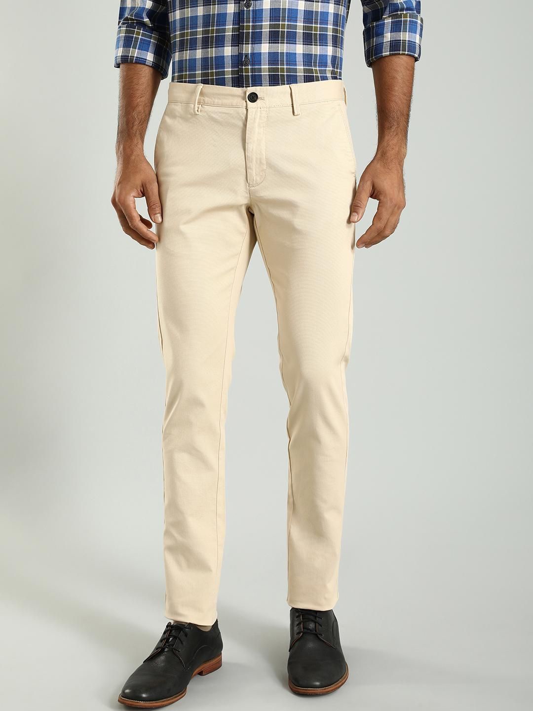

Indian Terrain Men Brooklyn Slim Fit Trousers, Brown