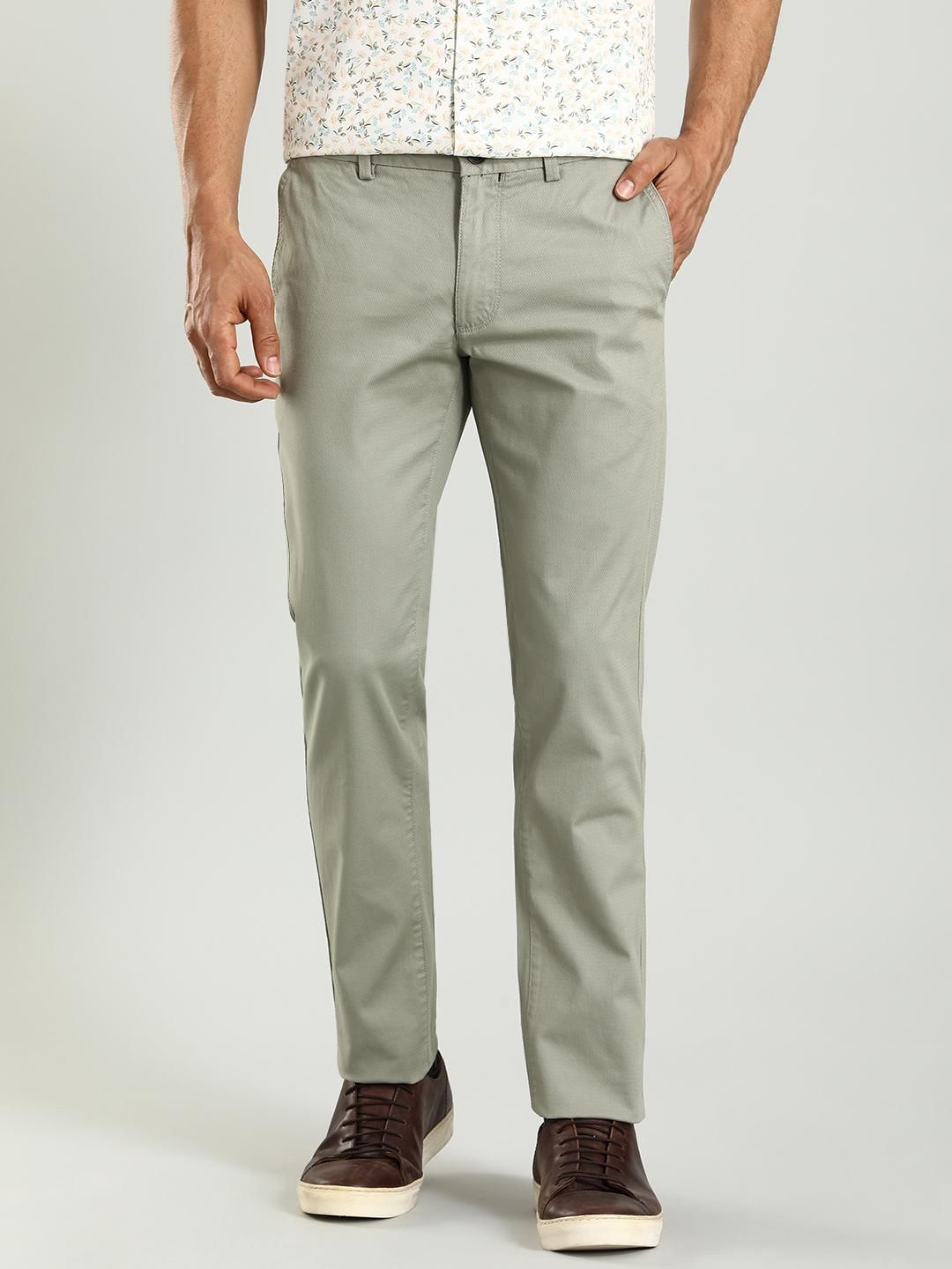 

Indian Terrain Men Brooklyn Slim Fit Mid-Rise Chinos, Green