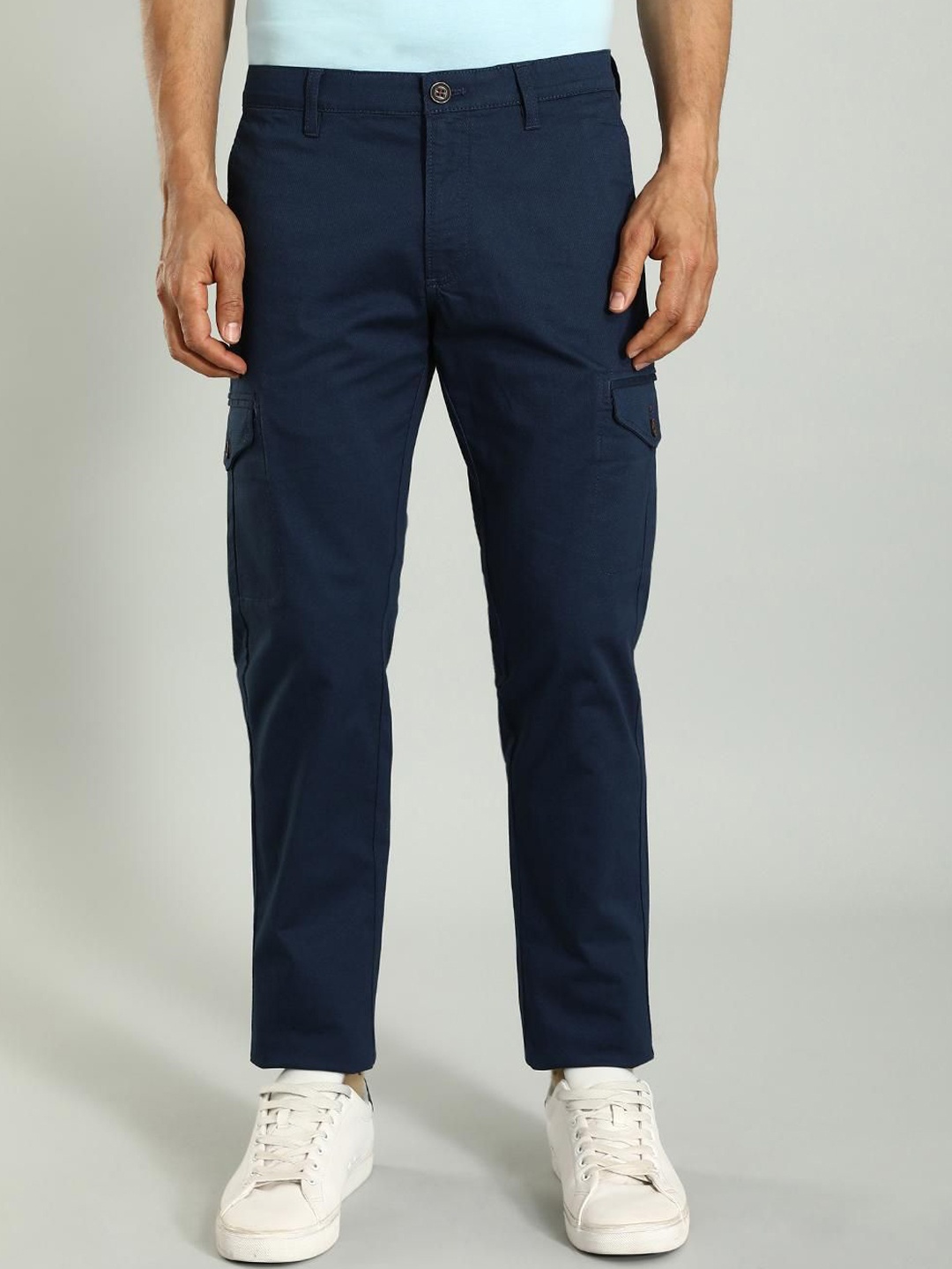 

Indian Terrain Men Brooklyn Slim Fit Cargos, Navy blue