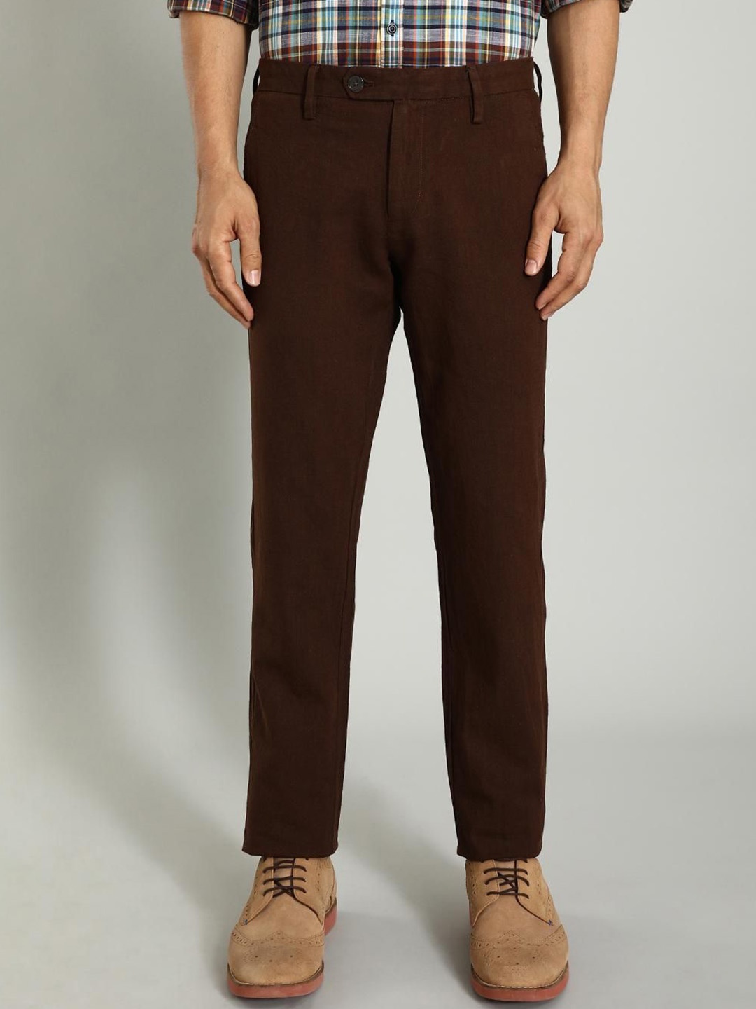 

Indian Terrain Men Brooklyn Slim Fit Chinos Trousers, Brown