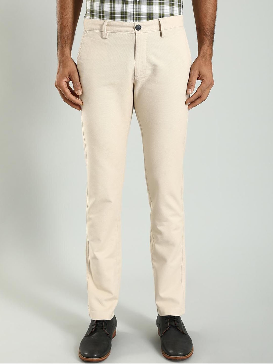 

Indian Terrain Men Brooklyn Slim Fit Mid-rise Trouser, White
