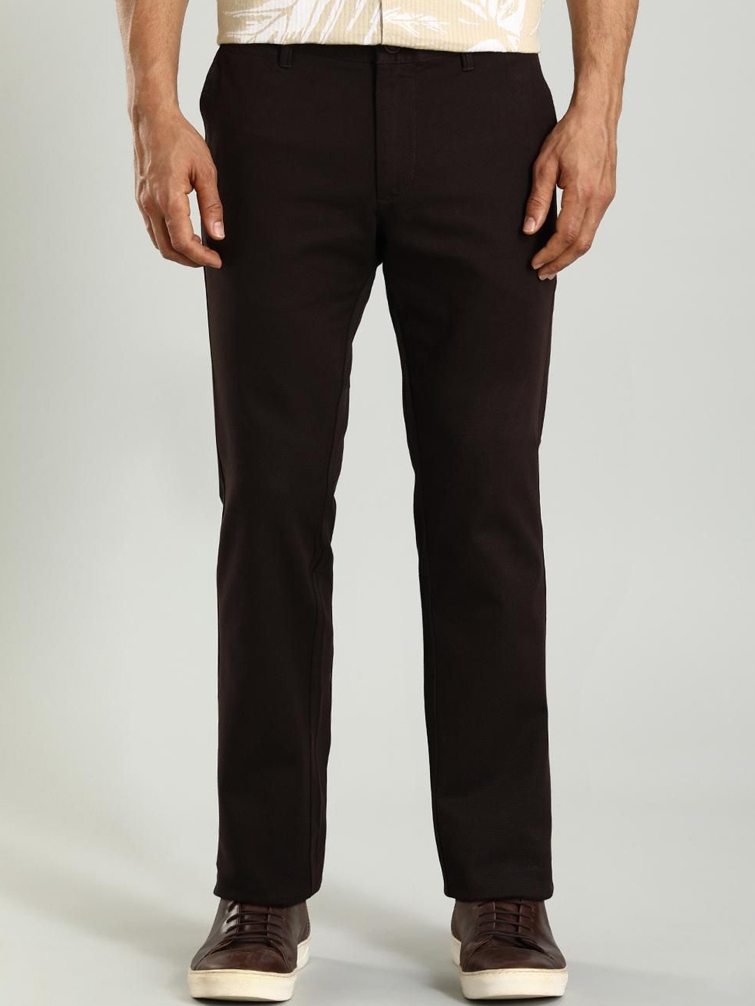 

Indian Terrain Men Brooklyn Slim Fit Chinos Trouser, Brown
