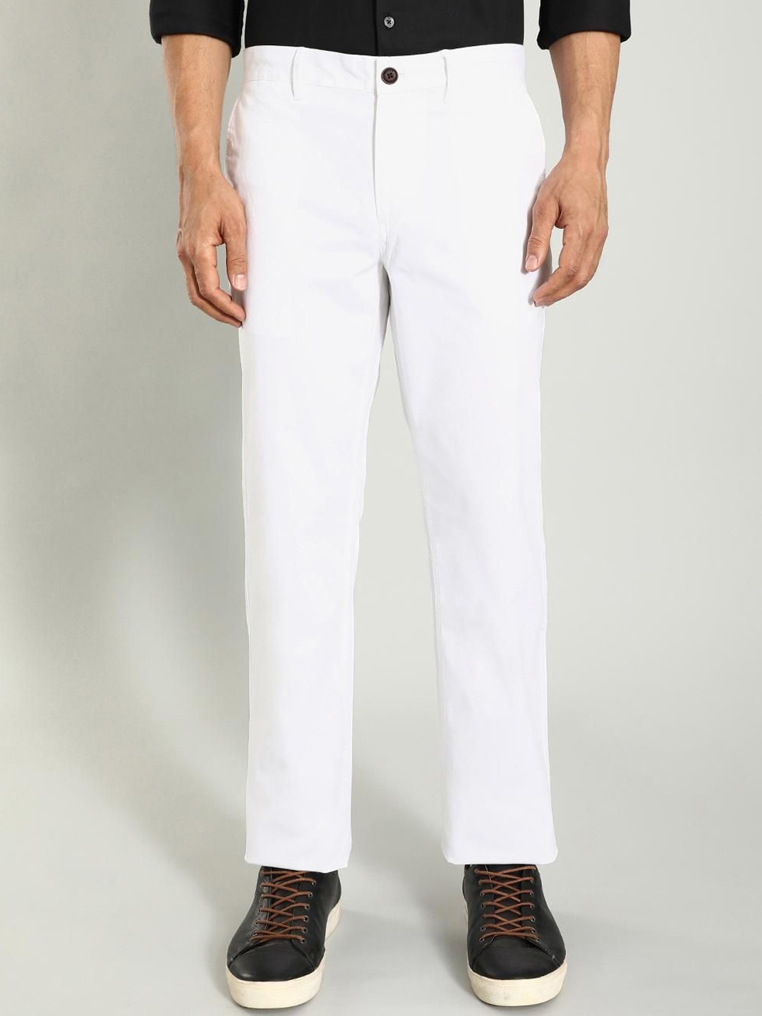 

Indian Terrain Men Mid-Rise Regular Fit Chinos Trousers, White