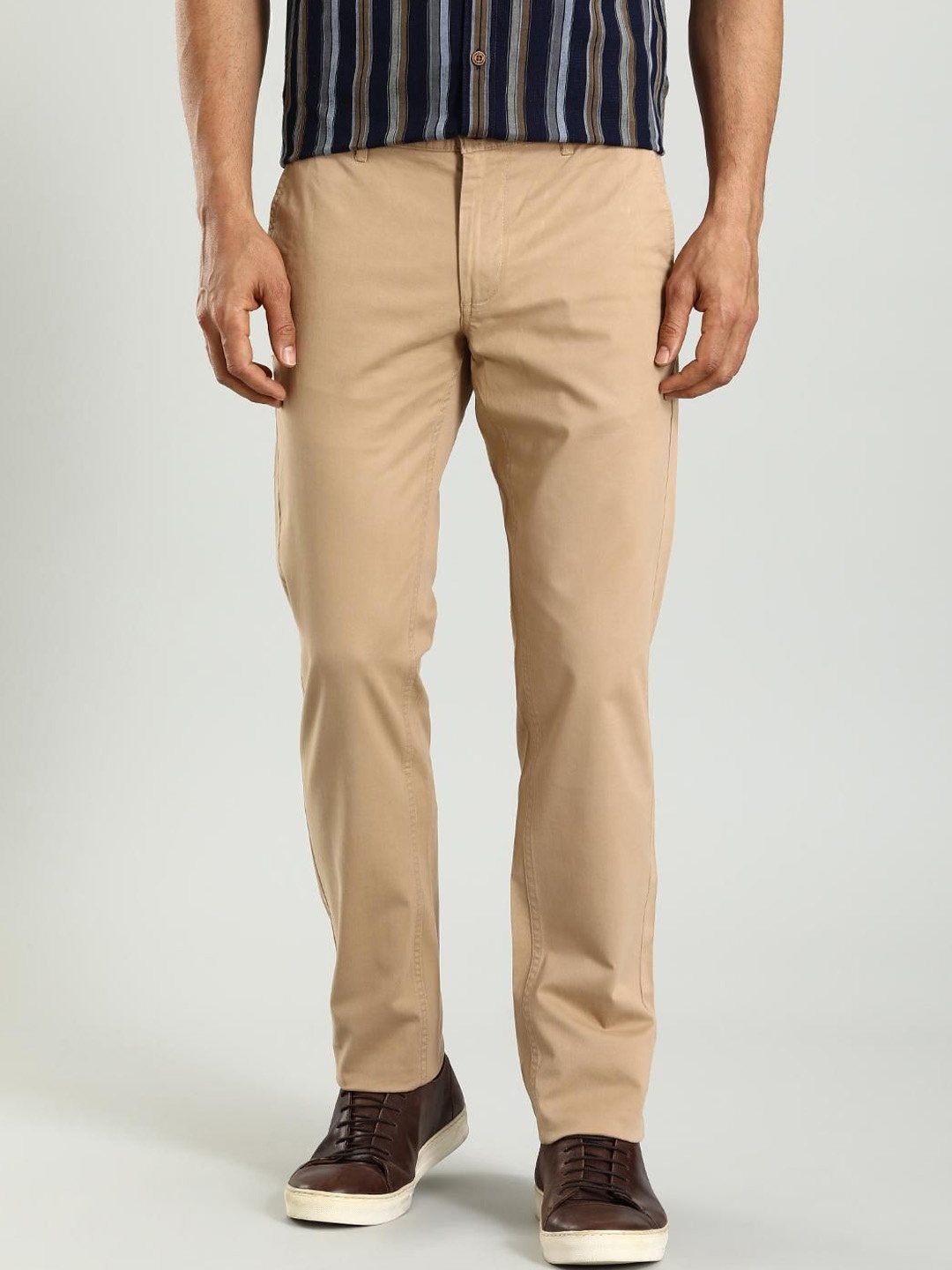 

Indian Terrain Men Brooklyn Slim Fit Chinos Trousers, Brown