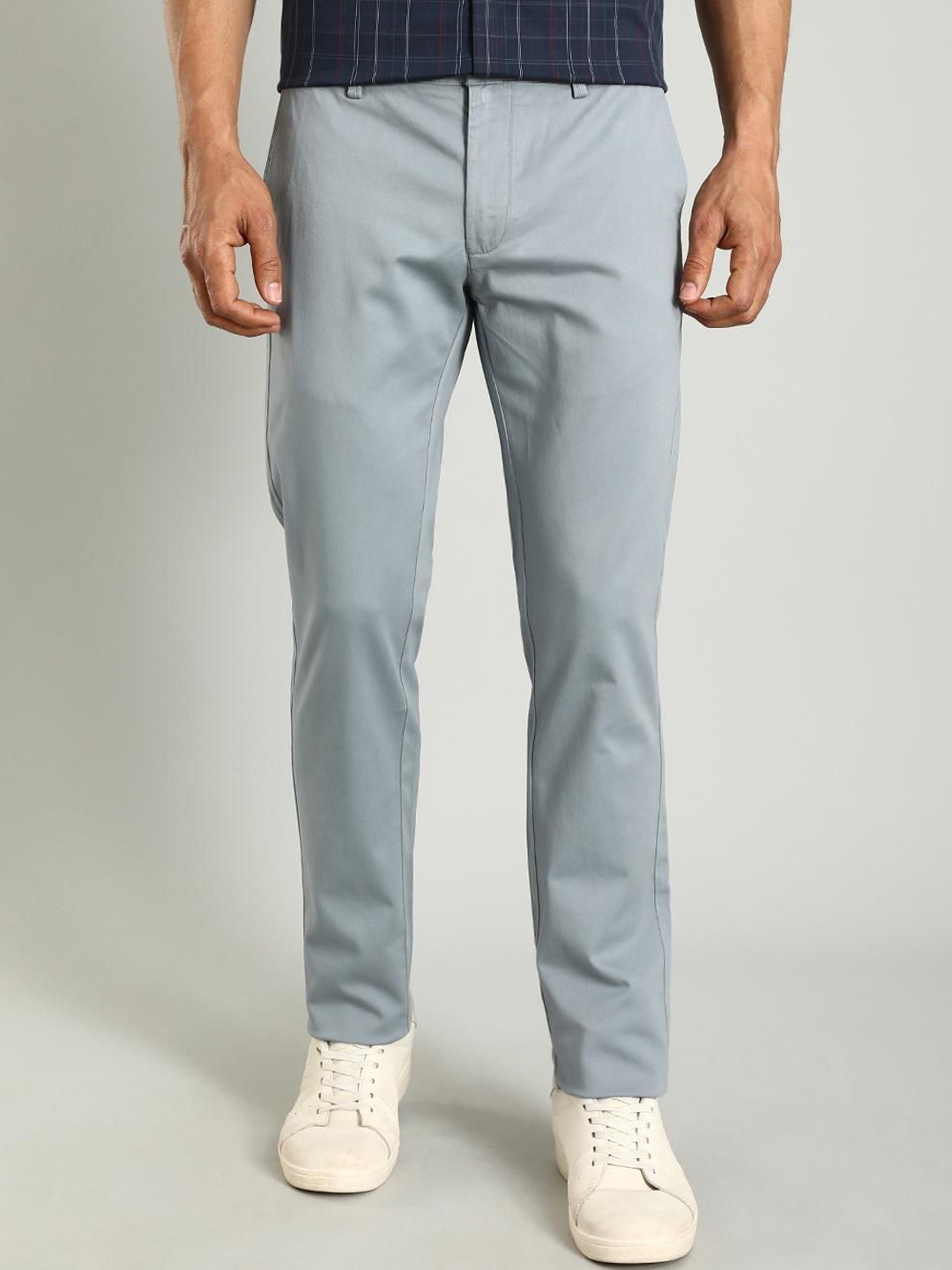 

Indian Terrain Men Brooklyn Slim Fit Cotton Chinos, Blue