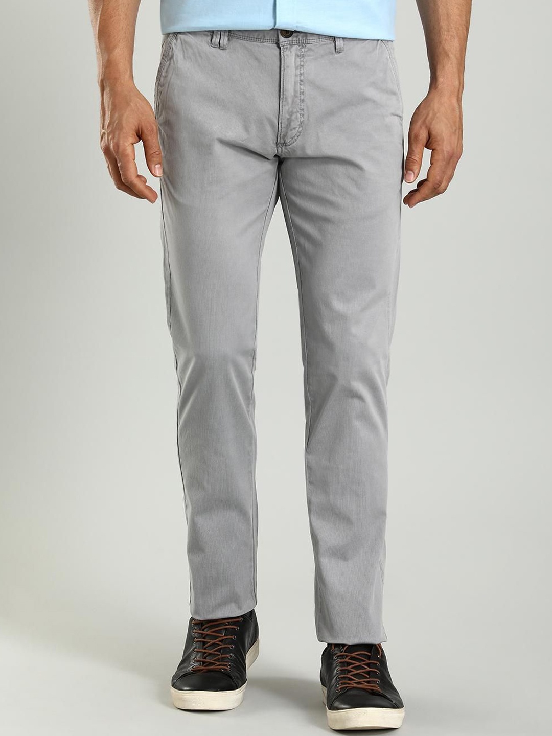 

Indian Terrain Men Slim Fit Chinos Trousers, Grey