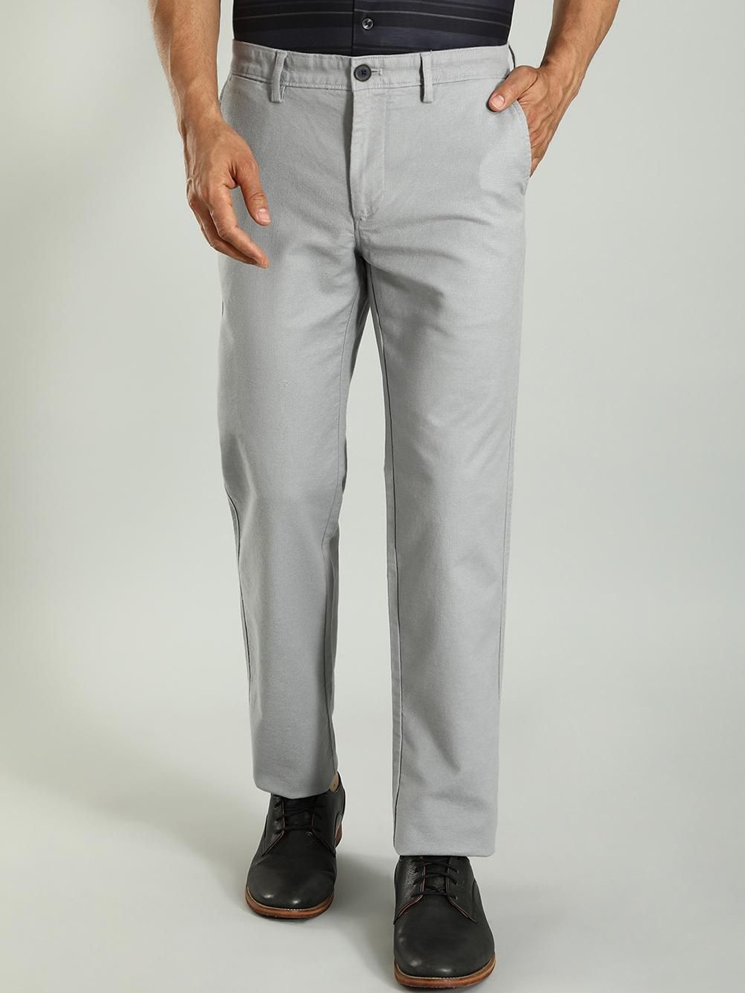 

Indian Terrain Men Kansas Cotton Regular Trousers, Grey