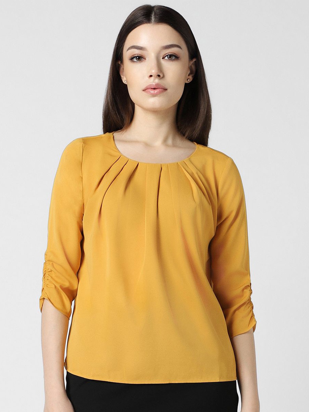 

Van Heusen Woman Round Neck Regular Top, Yellow