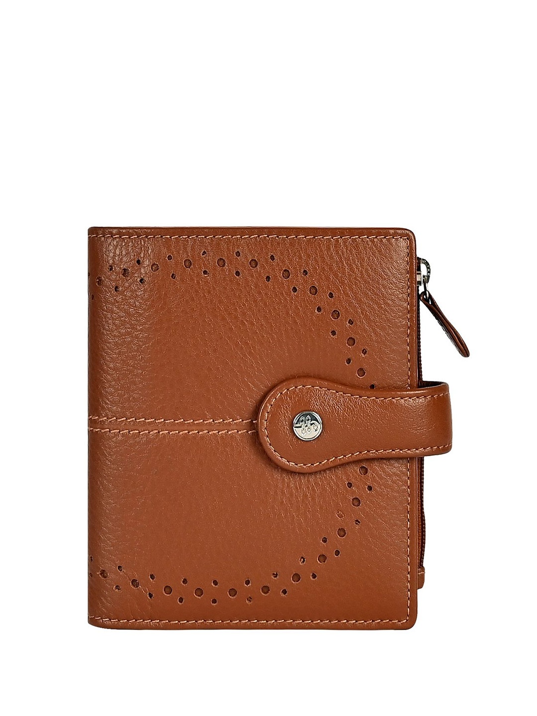 

Eske Women Textured Leather Two Fold Wallet, Brown