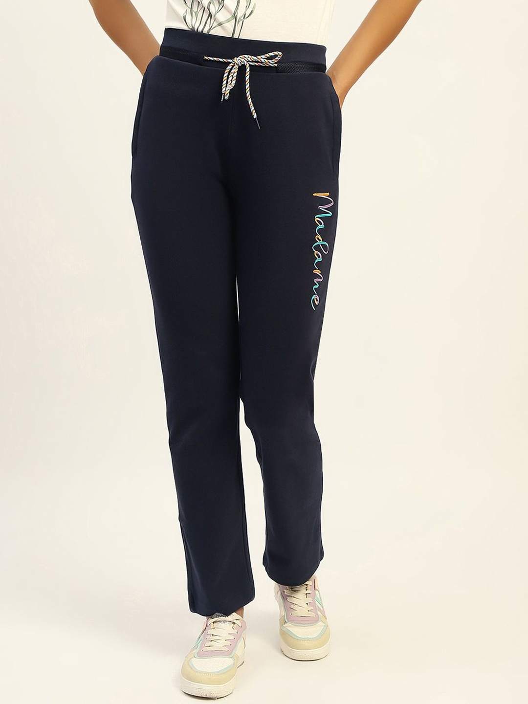 

Madame Women Solid Track Pants, Navy blue