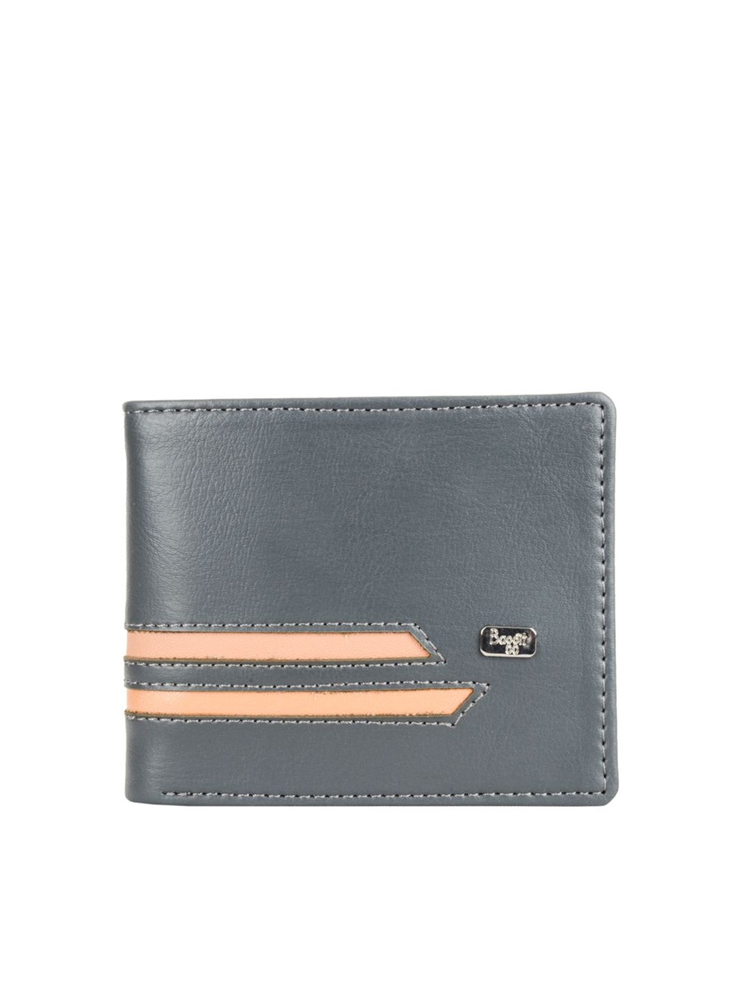 

Baggit Men Solid Two Fold Wallet, Grey