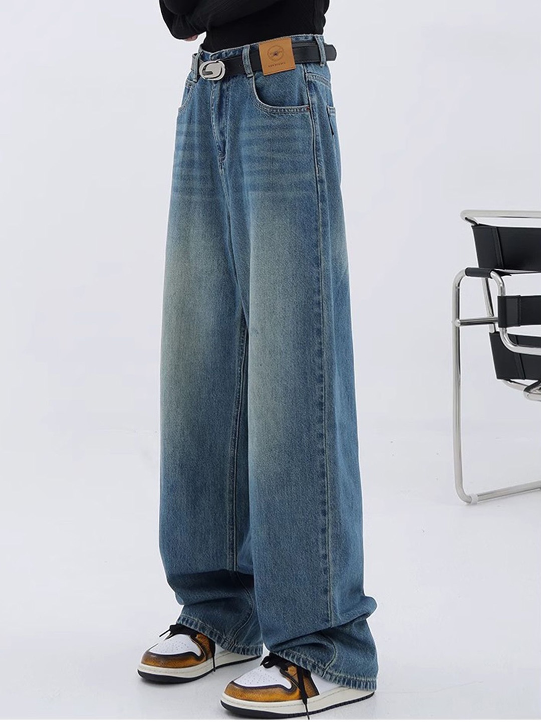 

LULU & SKY Women Straight Fit High-Rise Jeans, Blue