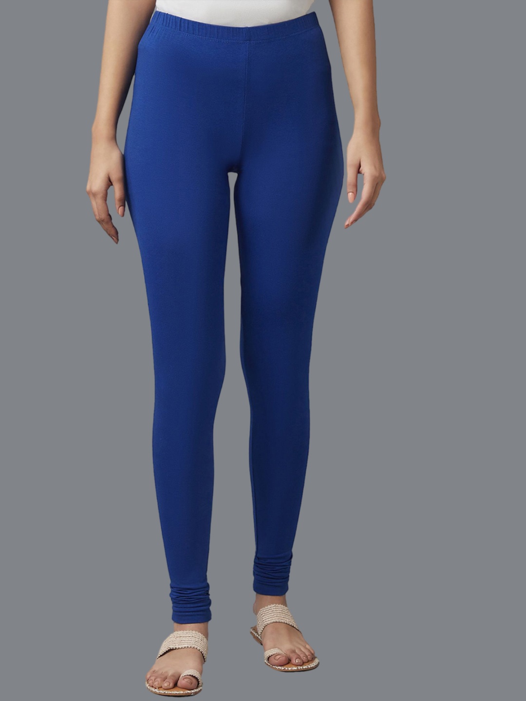 

KEX Churidar Length Cotton Leggings, Blue