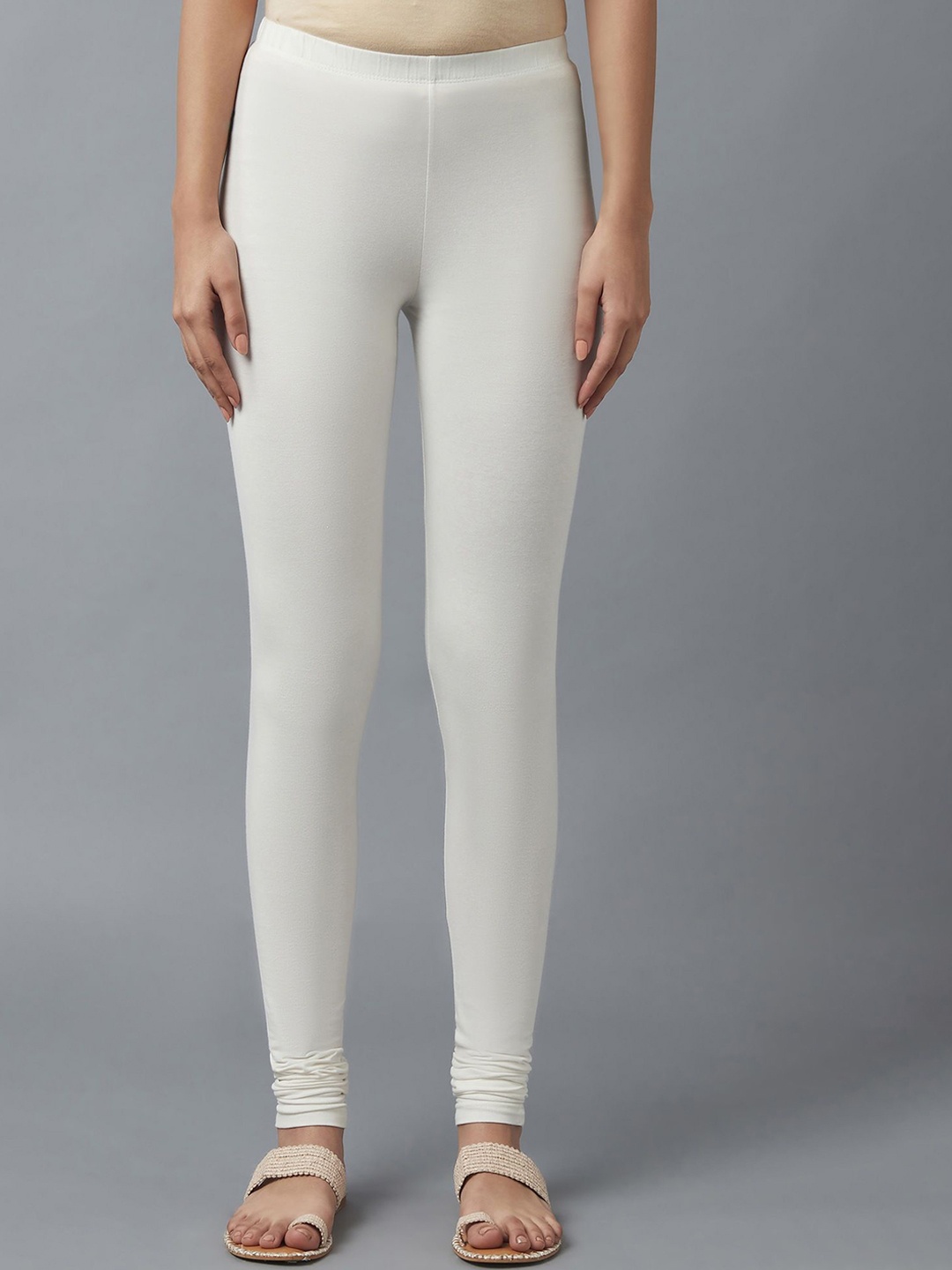 

KEX Cotton Churidar Length Leggings, White