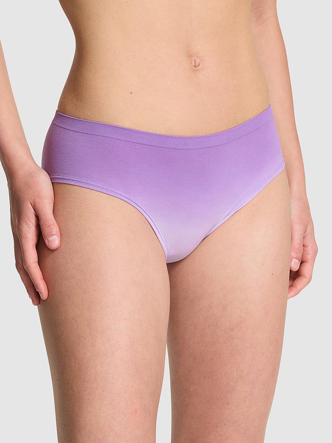 

Victoria's Secret PINK Seamless Low Rise Hiphugger Hipster Briefs, Purple