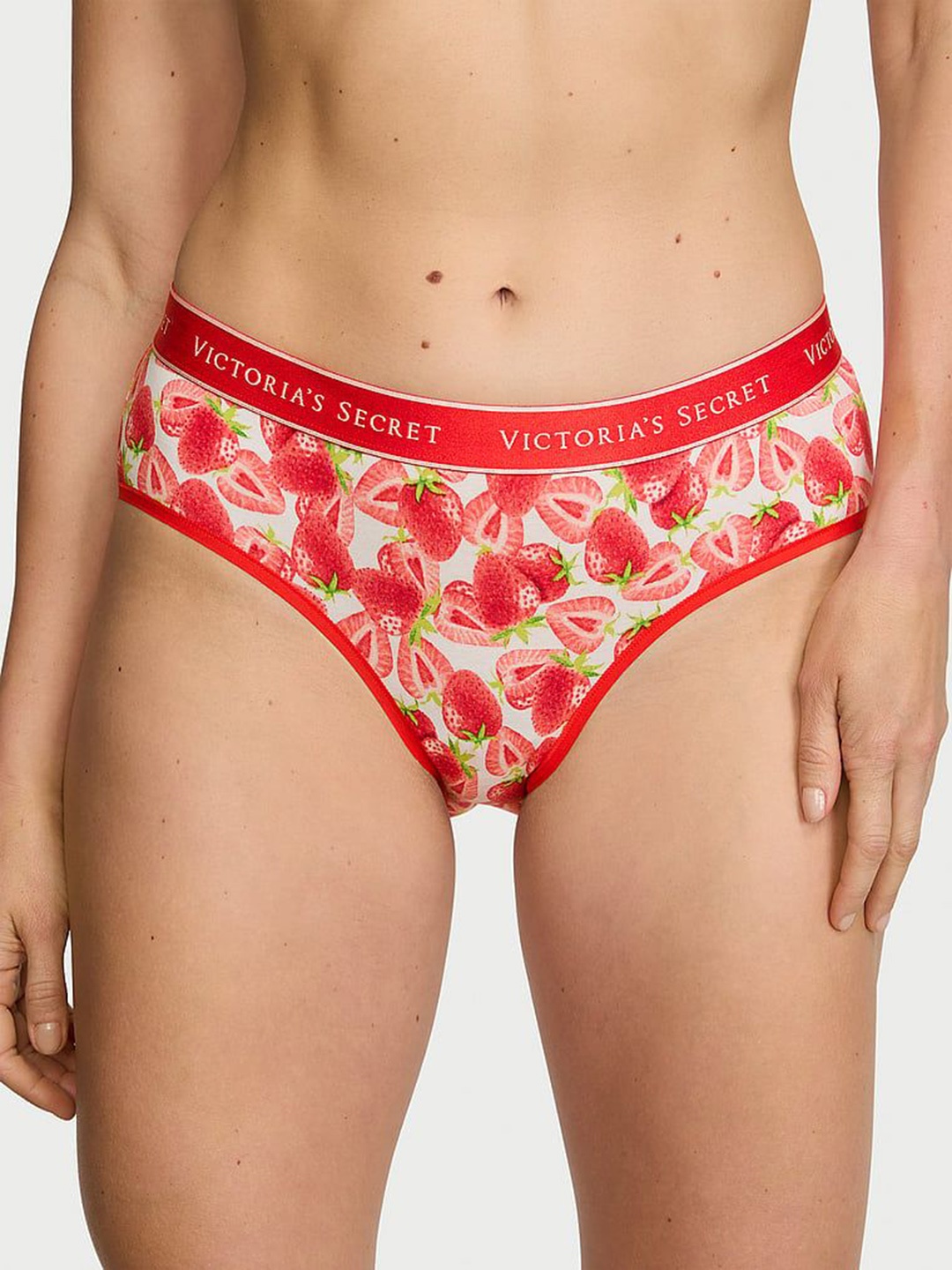 

Victoria's Secret Graphic & Logo Printed Mid Rise Seamless Hiphugger Hipster Briefs, Red