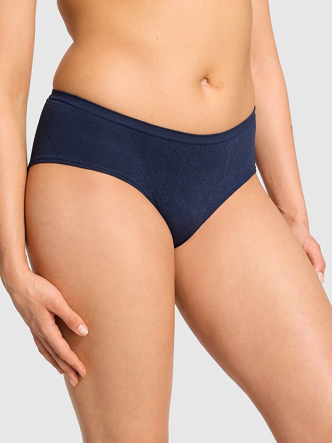 

Victoria's Secret PINK Low-Rise Seamless Hiphugger Briefs, Navy blue