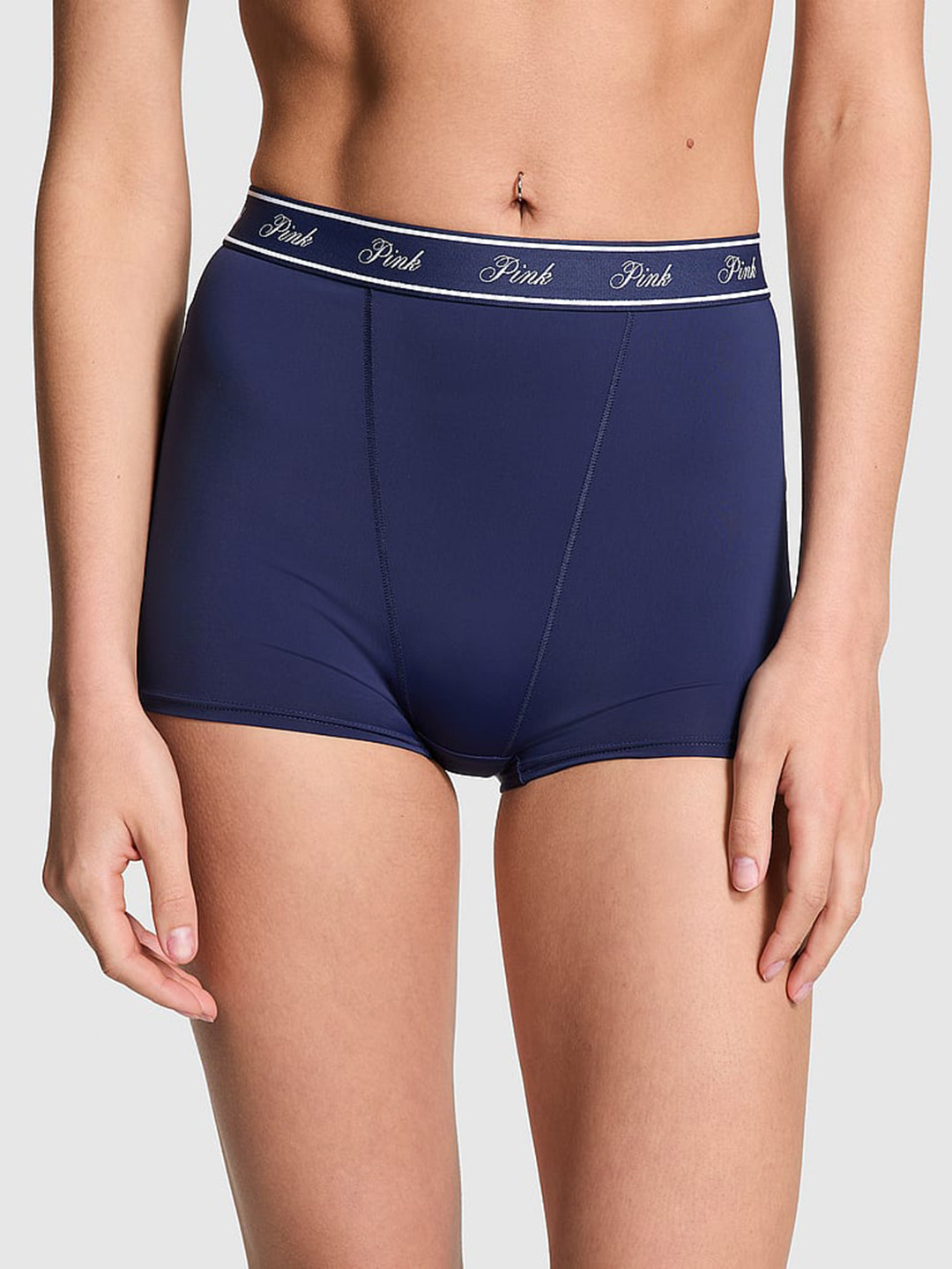 

Victoria's Secret PINK Logo Micro High-Waist Boyshort Briefs, Blue
