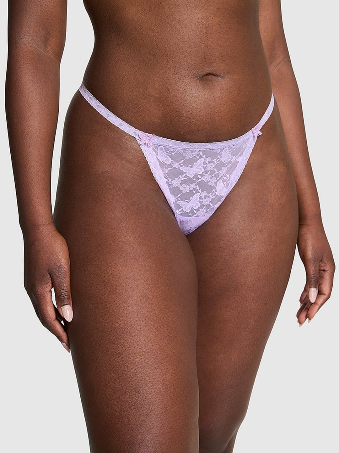 

Victoria's Secret PINK Wink Self Design Low Rise V-String Thong Briefs, Purple