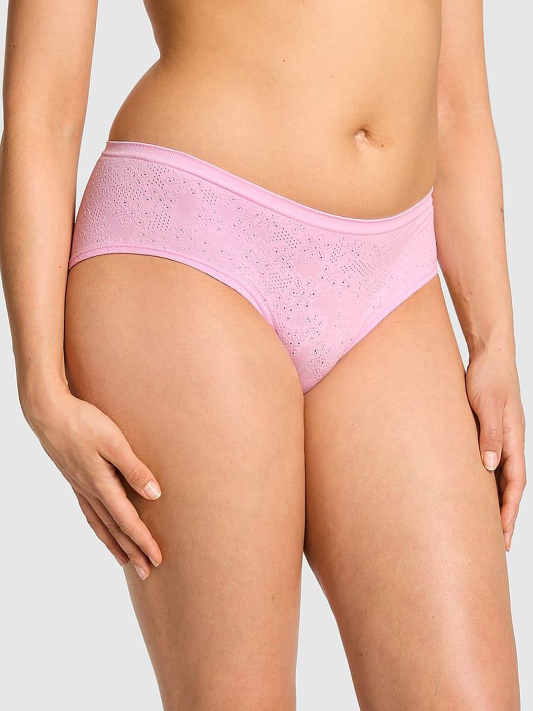 

Victoria's Secret PINK Self Design Low-Rise Seamless Hiphugger Hipster Briefs