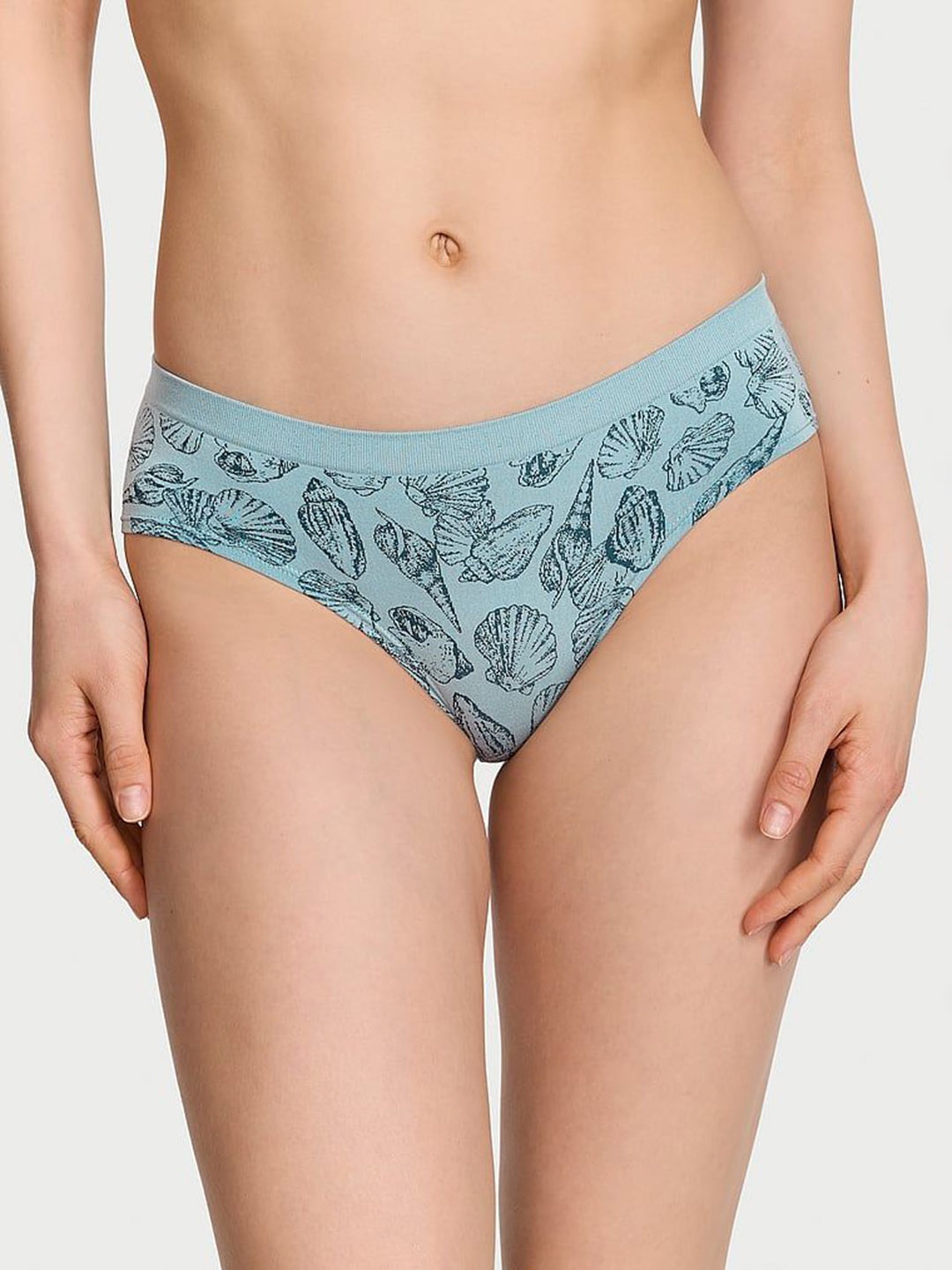 

Victoria's Secret Conversational Printed Seamless Hiphugger Hipster Briefs, Blue