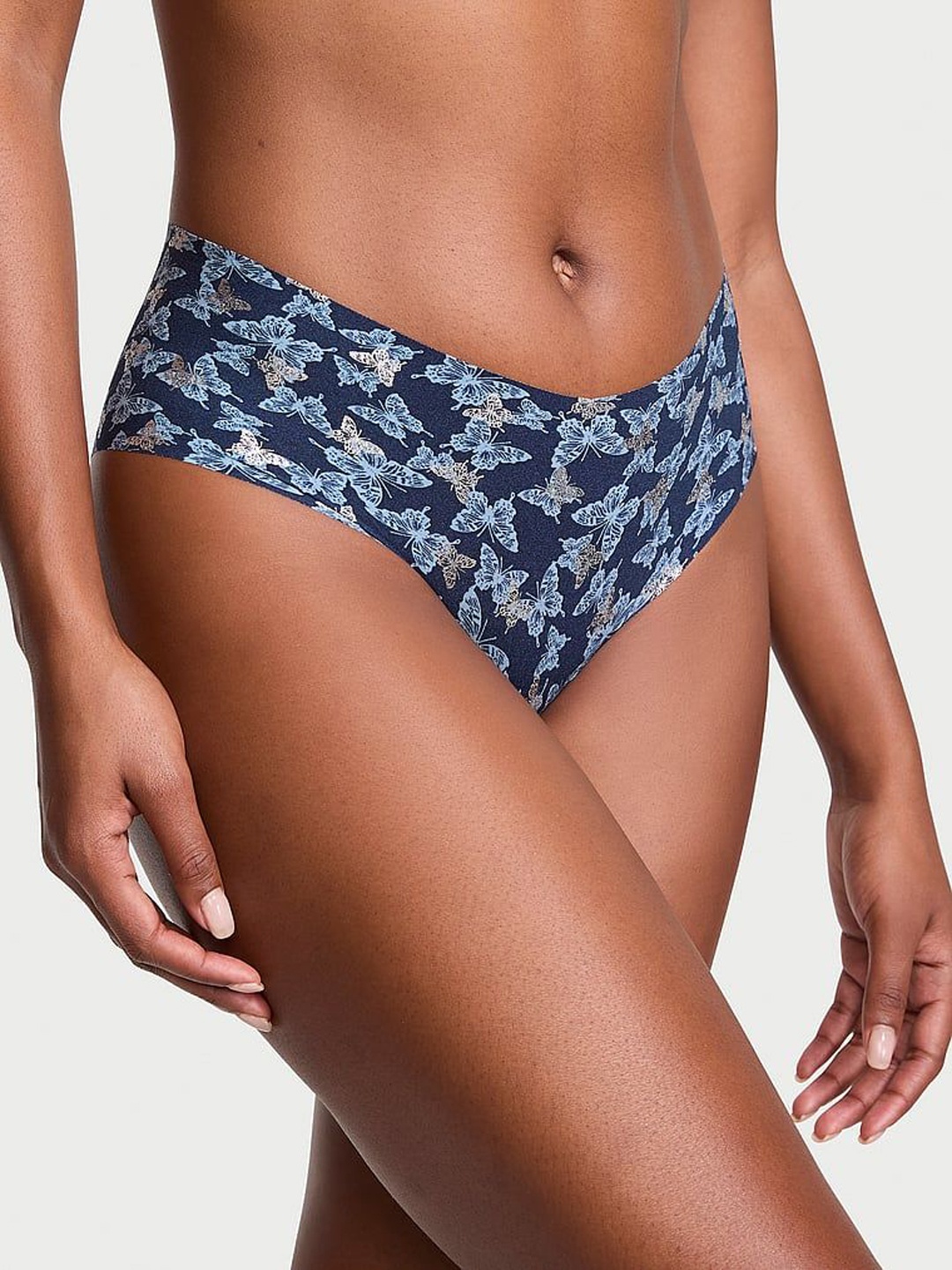 

Victoria's Secret Conversational Printed Low Rise No-Show Briefs, Blue