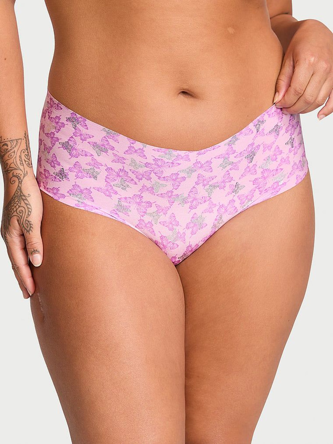 

Victoria's Secret Conversational Printed Low Rise No-Show Briefs, Lavender