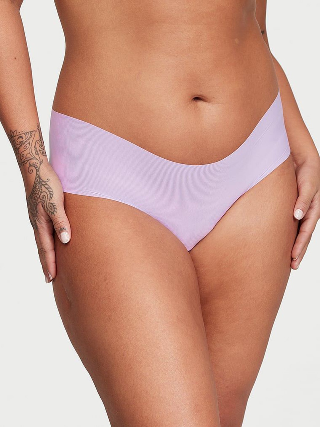 

Victoria's Secret No-Show Ribbed Cheeky Low-Rise Seamless Basic Briefs, Purple