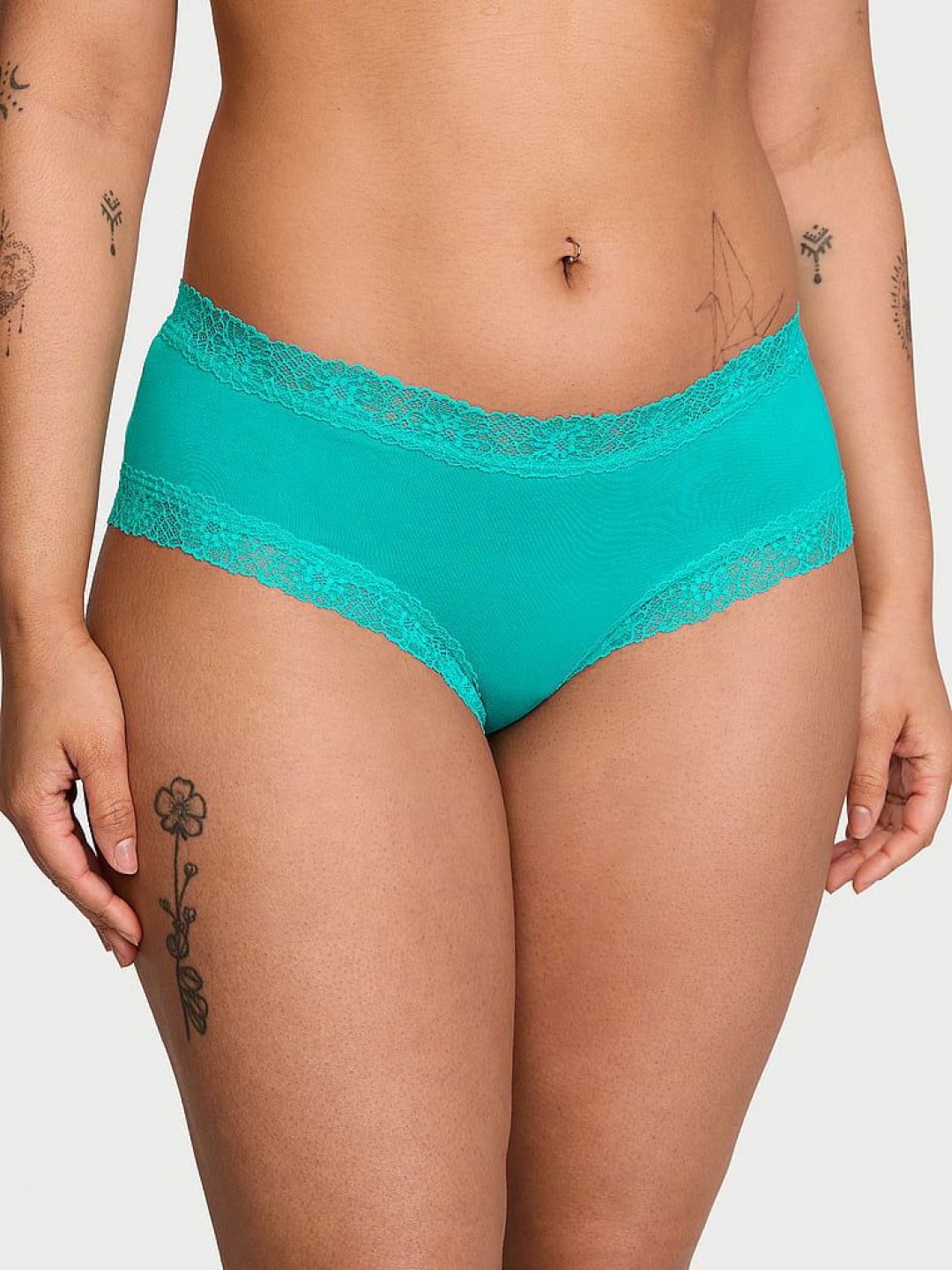 

Victoria's Secret The Lacie Self Design Low-Rise Cheeky Basic Briefs, Sea green