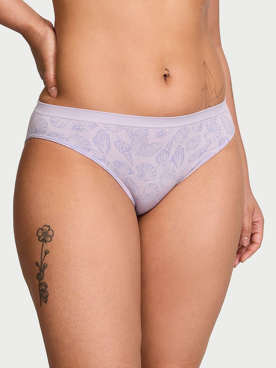 

Victoria's Secret Conversational Printed Seamless Bikini Briefs, Purple
