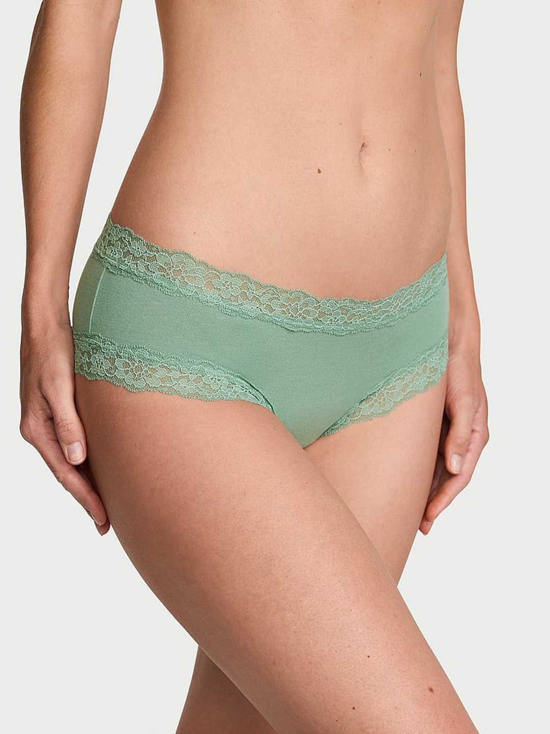 

Victoria's Secret The Lacie Self Design Anti Odour Low Rise Basic Briefs, Green