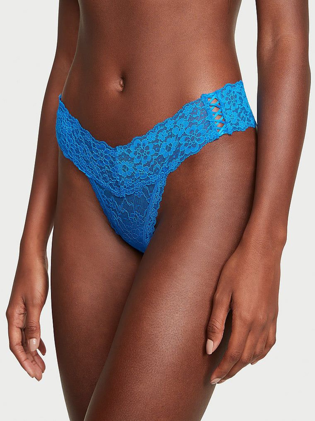 

Victoria's Secret Lace Thong Briefs 1122001820M3, Blue