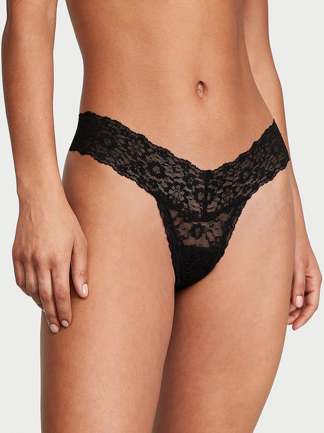 

Victoria's Secret The Lacie Self Design Thong Briefs, Black