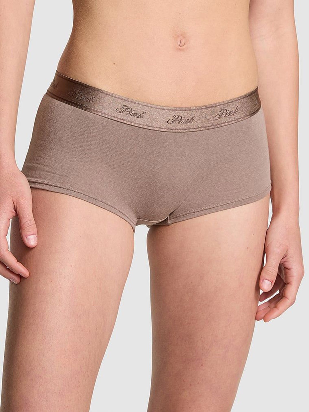 

Victoria's Secret PINK Low-Rise Boy Shorts Briefs, Brown