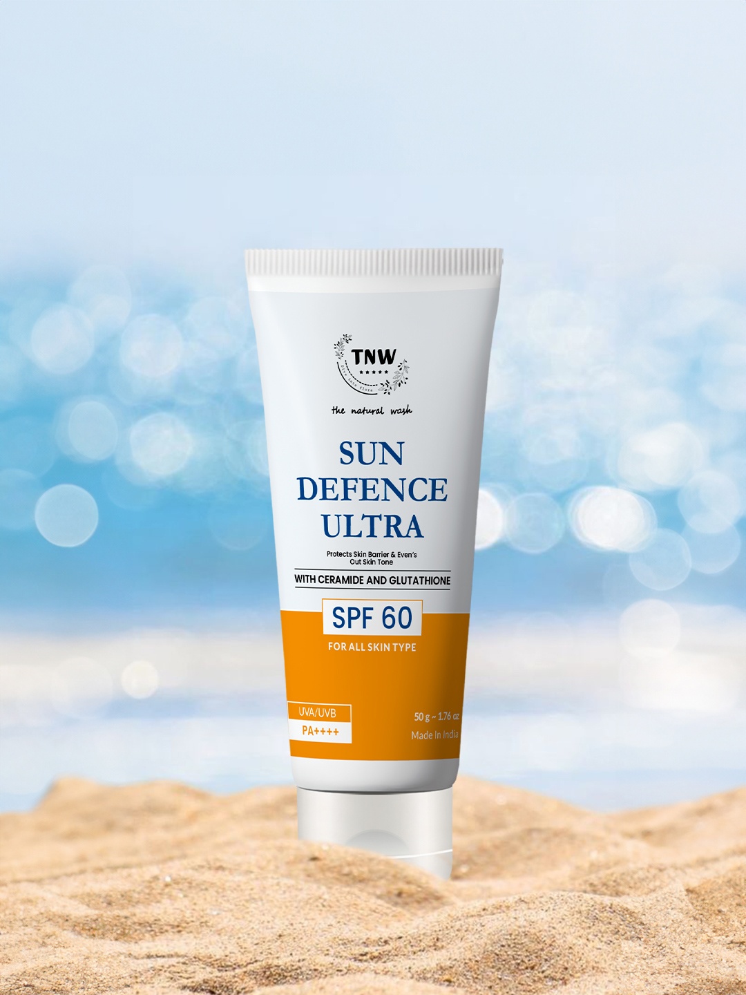 

TNW the natural wash SPF 60 UVA UVB PA++++ Ceramide Sun Defence Ultra Sunscreen - 50 g, White