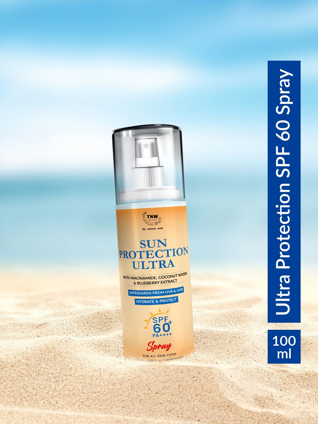 

TNW the natural wash Sun Protection Ultra Hydrate & Protect SPF 60 Face Sunscreen Spray, Orange