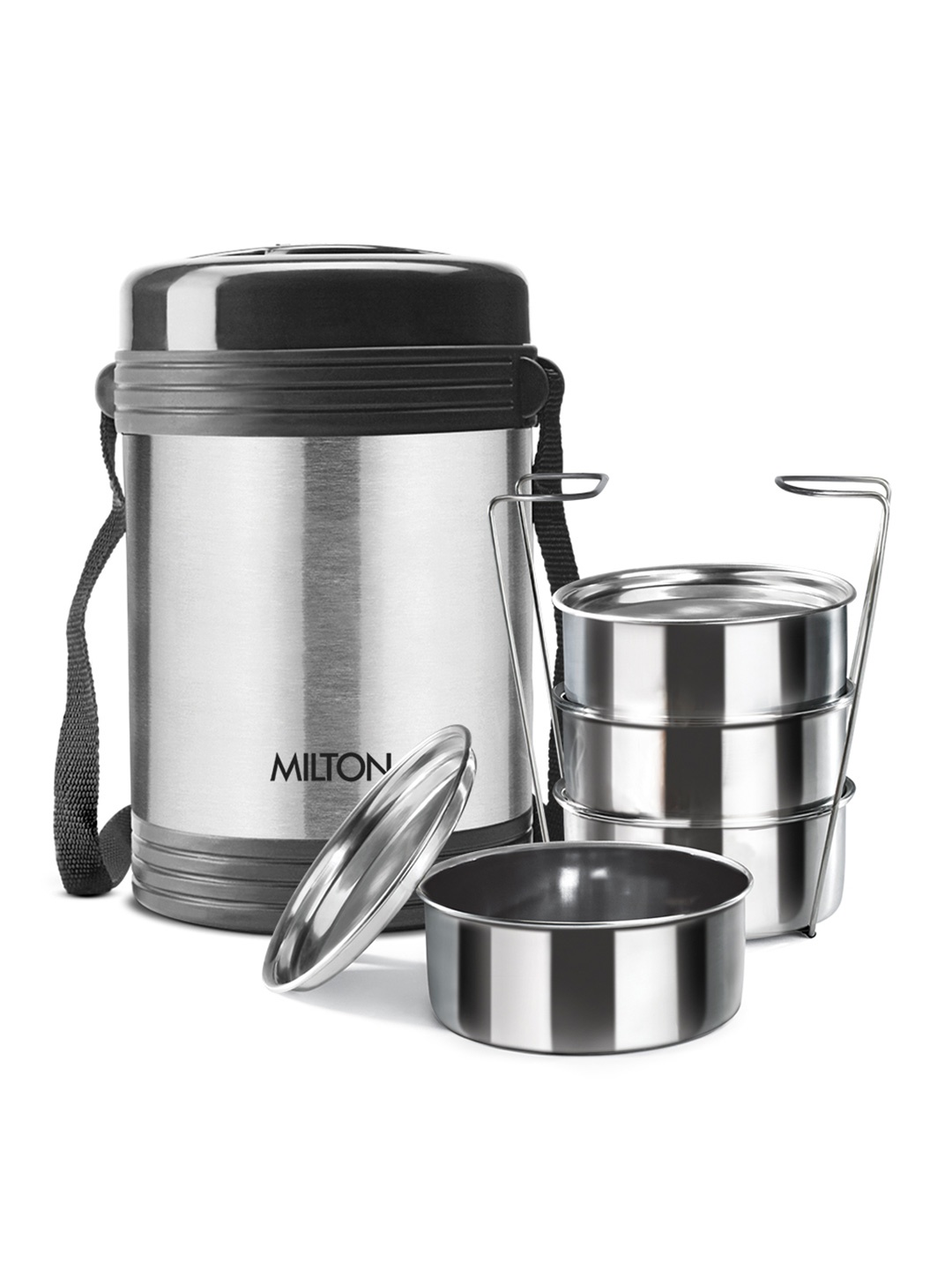 

Milton Legend 4 Thermosteel Tiffin Box Containers 260 ml Each, Silver