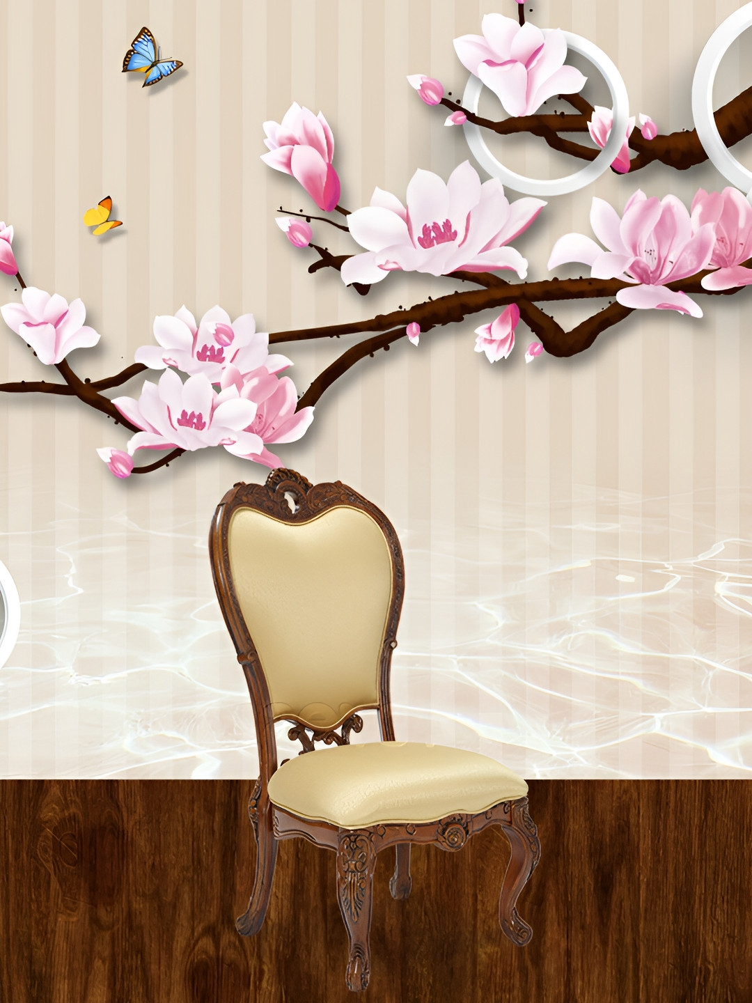 

Aura Beige & Pink Printed Self-Adhesive 3D Wallpaper