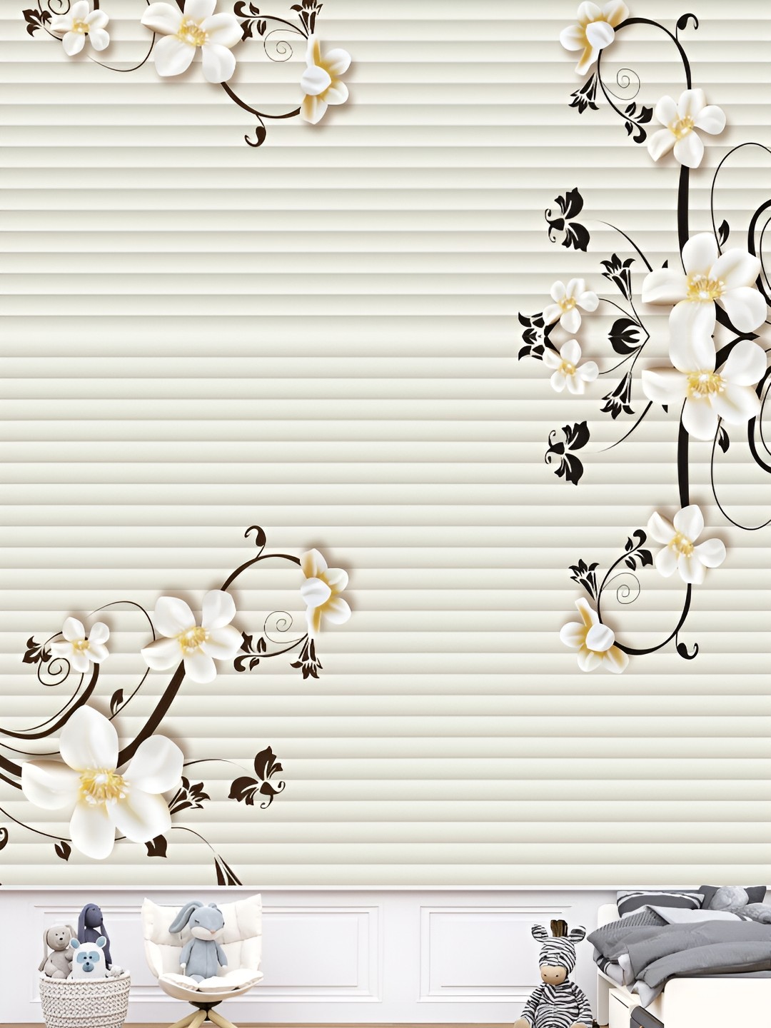 

Aura Beige & White Floral Printed Self-Adhesive Wall Sticker