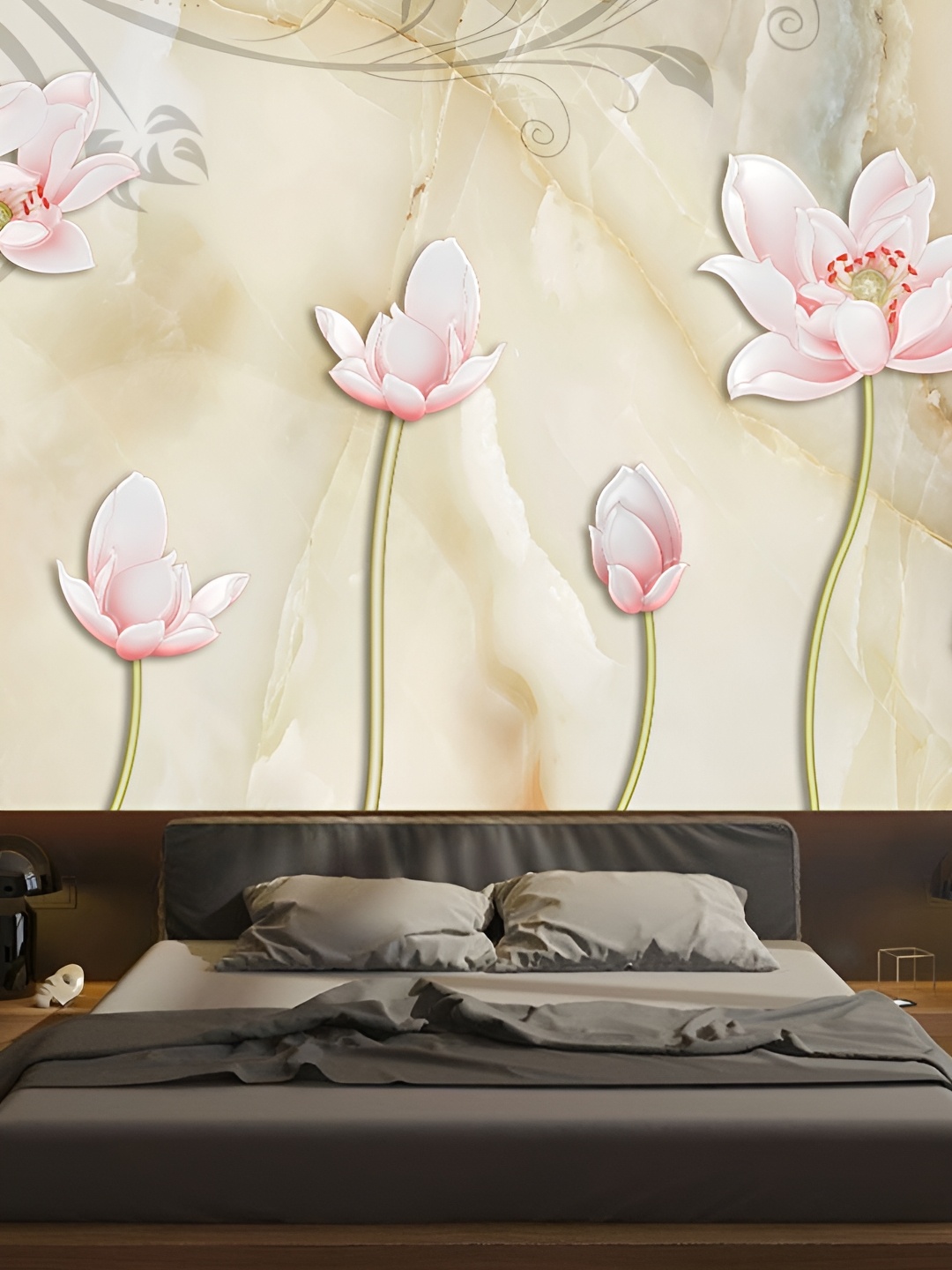 

Aura Cream & Pink Printed Self-Adhesive 3D Wallpaper
