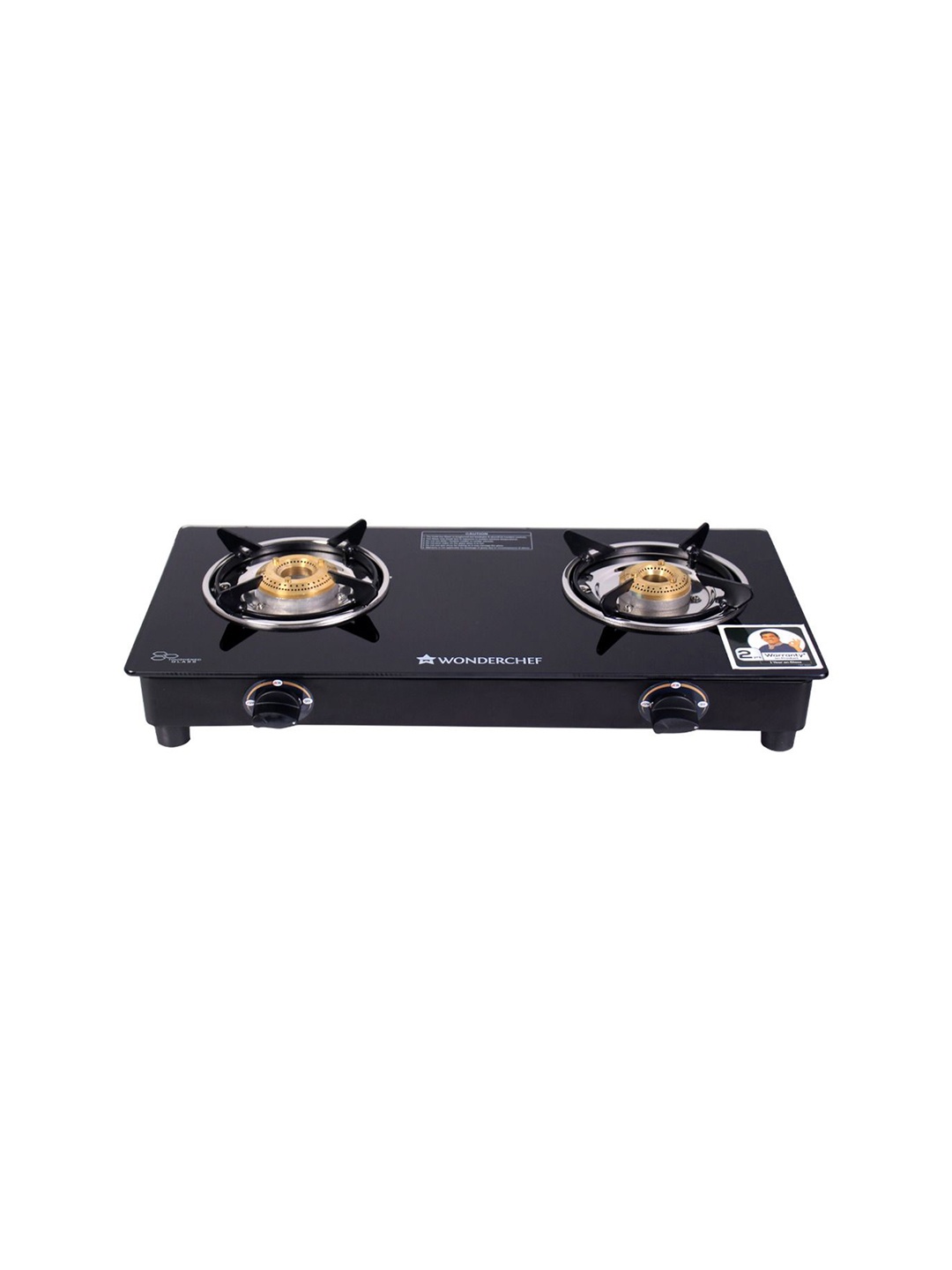 

Wonderchef Black Glass 2 Burner Manual Gas Stove