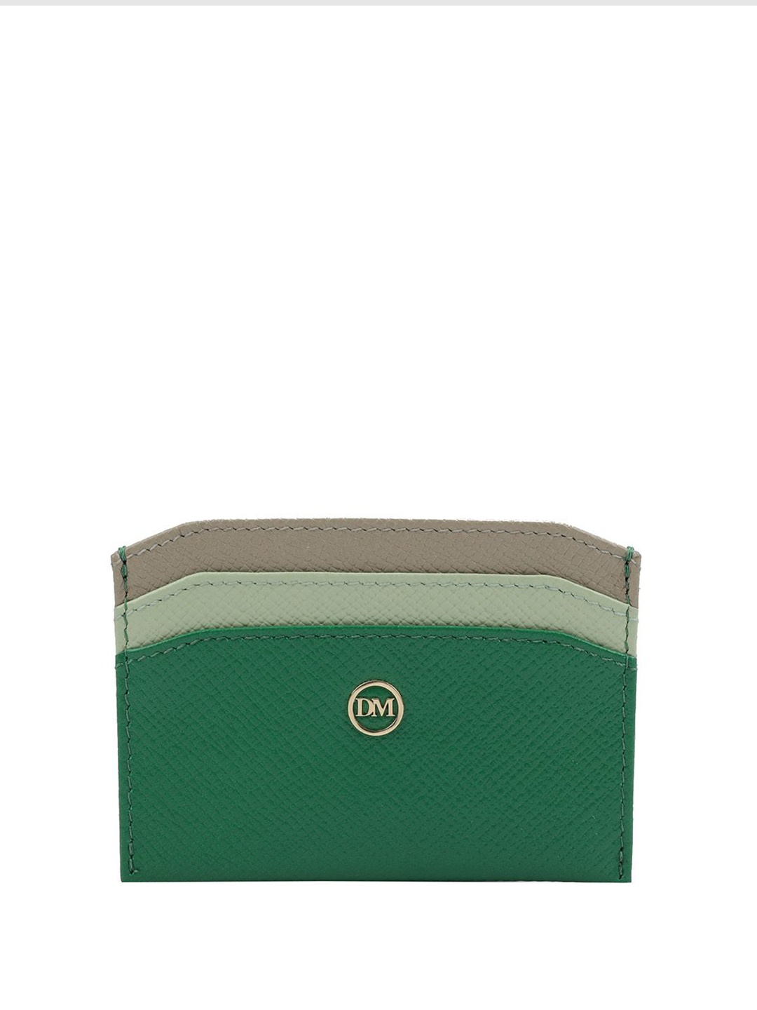 

Da Milano Unisex Colourblocked Leather Card Holder, Green