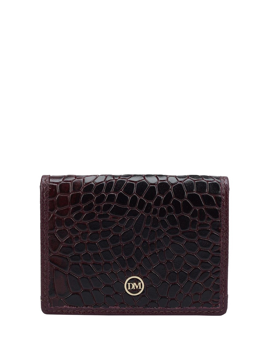 

Da Milano Unisex Textured Leather Two Fold Wallet, Burgundy