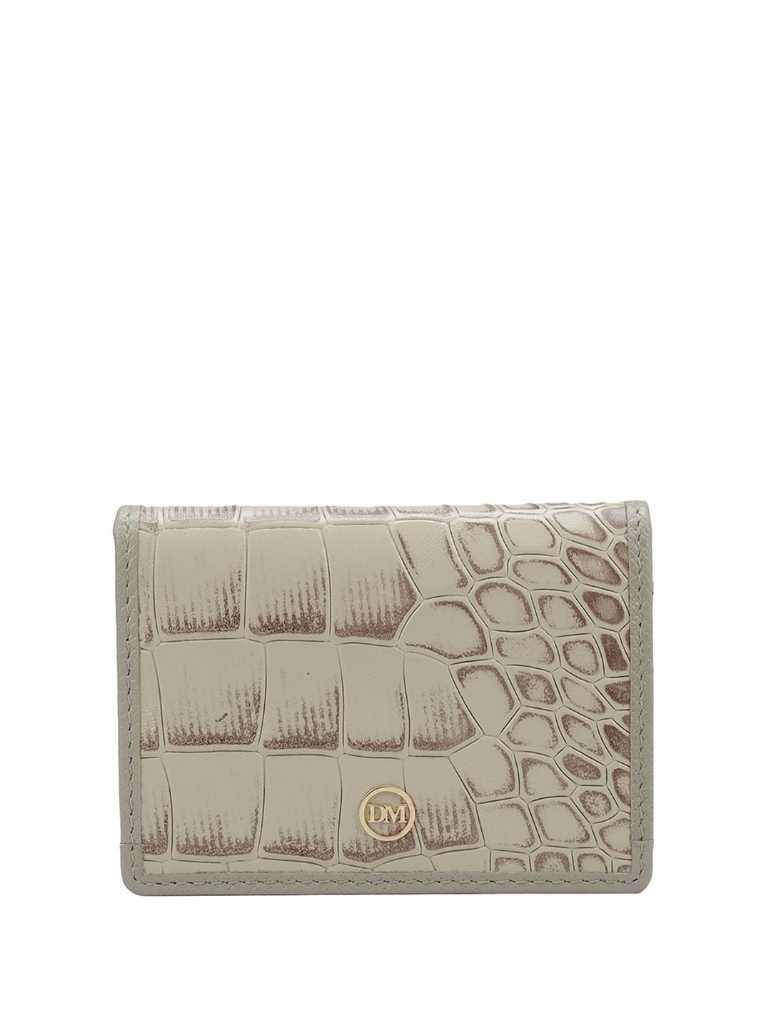 

Da Milano Unisex Textured Leather Two Fold Wallet, Off white