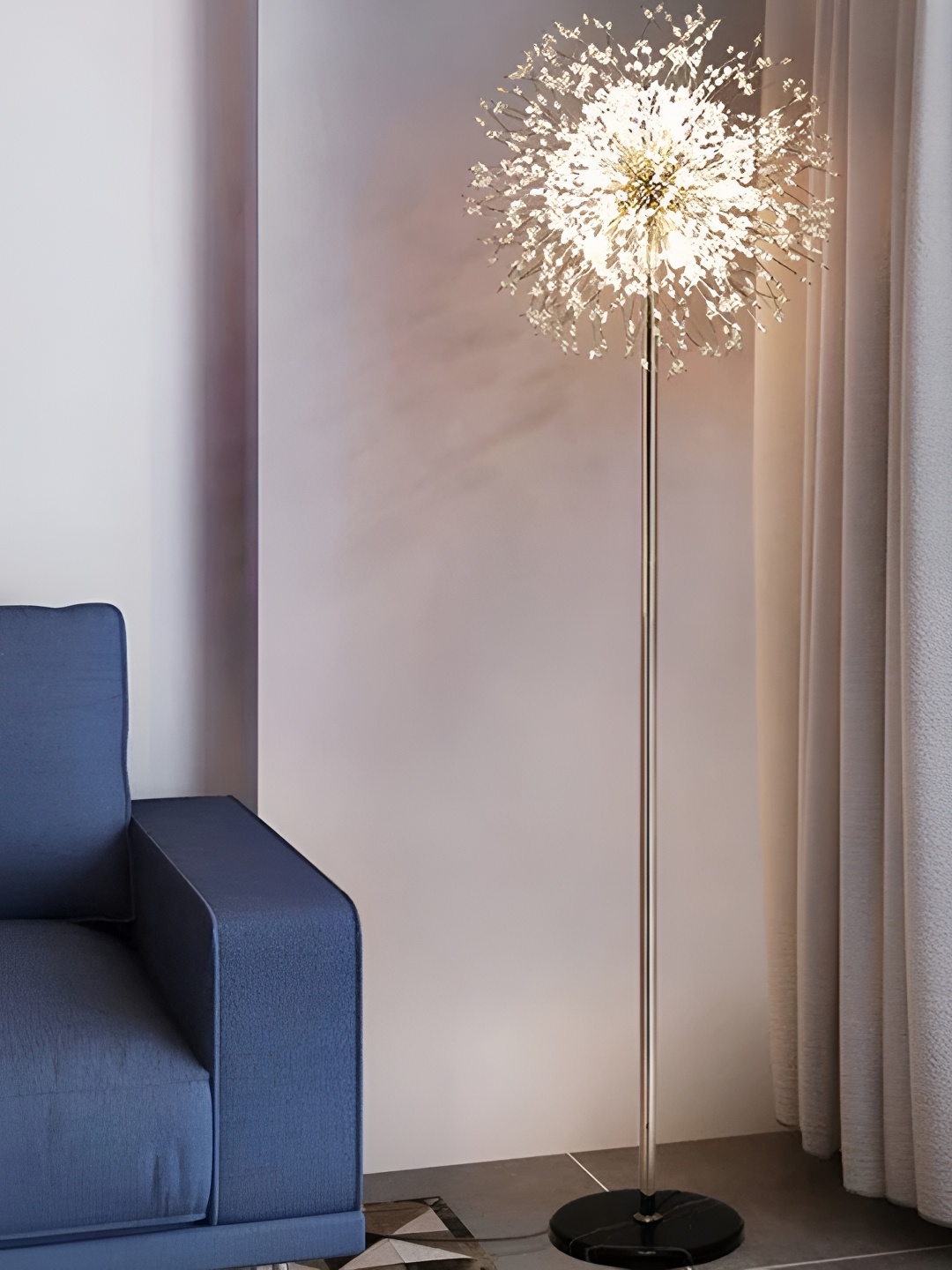 

THEDECORKART White & Beige Textured Abstract Shaped Metal Table Lamp